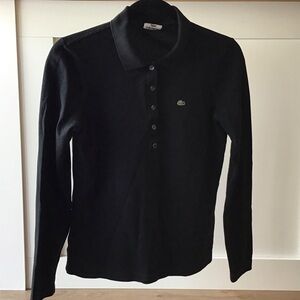 Women’s 42 (6) Lacoste Black Button-Up Polo
